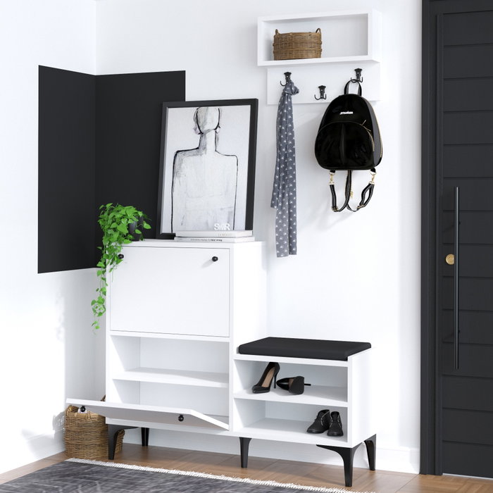Hanah Home Zapatero Fredy Blanco y Negro Hanah Home Zapatero Fredy Blanco y Negro